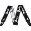 Fender WeighLess Running Logo Guitar Strap, 2in, Black/White
