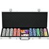 SPORTNOW Set Poker per 8 Giocatori con 500 Fiches, 2 Mazzi di Carte e 5 Dadi