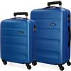 ROLL ROAD Set valigie rigide 55-65cm Roll Road Flex Azzurro