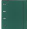SAFTA - Carpeblock con 4 anelli da 35 mm, con ricambio, con 100 fogli A4, ideale per bambini di diverse età, comodo e versatile, qualità e resistenza, 27 x 4 x 32 cmVerde scuro, verde scuro, Estándar,