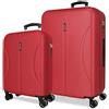 Roll Road Formentera Bordeaux Set di Bagagli 55/65 cm Rigido Polipropilene Chiusura a Combinazione Integrata 91L 6.05kg 4 Doppie Ruote Bagaglio a Mano