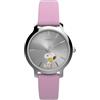 Timex Peanuts TW2Y26000 - Orologio al quarzo da donna, 31 mm, con cinturino in pelle rosa e quadrante argentato