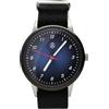 Mercedes AMG Petronas Mercedes-Benz Orologio da polso da uomo, 42 mm, acciaio inox/nylon, movimento al quarzo Miyota, impermeabile 5 ATM, vetro minerale, colore: nero/blu