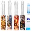 OPEIXSAYKOC Confezione da 4 guaine per pene Dick Custodie Spesse In Silicone Trasparente, Riutilizzabili, Per Stimolazione Intensiva Del Pene E Miglioramento Dell'Erezione(4Forma)