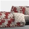 Riad Arredo Set Copripiumino 100% Cotone Morbido Mano Delicata - Parure Sacco Piumino con Federe Made in Italy (Alpi Bordeaux,Piazza E Mezzo 200x250 cm + 1 Federa 52x82)