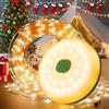 Thalire 10M Lampada Campeggio Avvolgibile, Ricaricabile Solare USB Luce LED, 8 Modalità IP65 Impermeabile, Luce Campeggio Lampada da Campeggio Portatile per Tenda Giardino Festival Escursionismo
