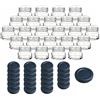 gouveo Set da 24 vasetti mini per conserve (0,03 l) con chiusura Twist-Off TO 43 nero opaco, barattolini in vetro trasparente rotondi per spezie, confetture e assaggi (EGR030SZBS)