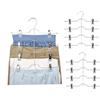 Lrocotanc Grucce Pantaloni - 3 Pezzi - Appendiabiti Pantaloni In Metallo con Pinze Regolabili - Salvaspazio - Per Pantaloni Gonne e Sciarpe