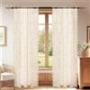 YSTELLAA Tende Per Interni Semitrasparente 2 Pezzi, 70x240cm, Tende Classiche In Pizzo, Curtains Voile Con Tasca, Leggere Morbida Per Camera Da Letto E Per Salotto, Beige