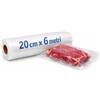 Terryshop74® Rotolo Buste Sottovuoto per Alimenti Goffrato 20 cm x 6 m - Sacchetto Tagliabile per Conservazione e Congelazione - Compatibile con Tutte le Macchine Sottovuoto