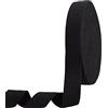 NBEADS 45m/Rotolo 35mm Fettucce di Cotone A Spina di Pesce Nastri di Nastro in Twill di Cotone Cordoncini in Cotone A Spina di Pesce per Cucito A Maglia Artigianato Nero