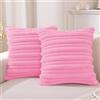 YSTELLAA Velluto Federe Cuscini Divano 50x50, 2 Pezzi, Rosa | Morbido Resistenti, Tessuto Identico Fronte/Retro, Forma Corazón Cerniera, Decorazione Per Divano Soggiorno Camera Da Letto