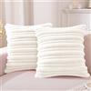 YSTELLAA Velluto Federe Cuscini Divano 60x60, 2 Pezzi, Bianco | Morbido Resistenti, Tessuto Identico Fronte/Retro, Forma Corazón Cerniera, Decorazione Per Divano Soggiorno Camera Da Letto
