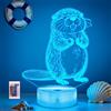 Ammonite Beaver - Luce notturna 3D a LED con telecomando, 16 colori cangianti e timer, luce decorativa per la stanza, vivace illuminazione ambientale, regalo di compleanno per bambini e adulti