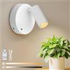 Kambo Faretto LED Senza Fili Ricaricabile 3000mAh, Lampada da Parete con 3 Temperature di Colore, Dimmerabile, Telecomando e Timer, Illuminazione per Quadri, Artísticas, Plantas, Bianco 1 Pezzi