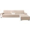 YSTELLAA Copridivano 2 Posti Con Penisola(L 210 CM), Beige | Copridivano Angolare Destra/Sinistra Universale Reversibile, Fodere Divano Forma L Antigraffio, Facile Lavare