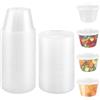 LANSKYLAN 50 Pezzi Piccoli Contenitori con Coperchio 200ml Vasetti di Plastica con Coperchio Barattoli Trasparente per Alimenti Contenitori Piccoli per Alimenti per Salse Zuppe Condimenti Creme e DIY