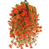 msymsyu Fiori artificiali, petunia, 8 pezzi, arancione, 80 cm, piante artificiali sospese, piante artificiali da appendere e da appendere, ideali per balconi ed esterni