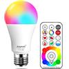 Jayool 10W E27 120 multi colori RGBW Lampadina LED cambia colore,Vite di Edison Lampadina e sincronizzazione del telecomando, RGB + Daylight White (6500K) - 3a generazione (1 Pezzo)