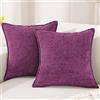 YSTELLAA Chenille Federe Cuscino Divano 60x60 2 Pezzi, Morbido Resistenti Federa Cuscino, Copricuscino Divano Con Forma Corazón Cerniera, Decorativi Elegante Federa Moderni, Viola