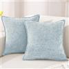 YSTELLAA Chenille Federe Cuscini Divano 50x50 2 Pezzi, Copricuscino Divano Con Forma Corazón Cerniera, Morbido Resistenti Federa Cuscino, Decorativi Elegante Federa Moderni, Azzurro