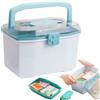 BAIFULAI Scatola medica a doppio strato, 21 x 15 x 14 cm, contenitore organizzatore per medicinali con campo di classificazione e maniglia