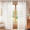 YSTELLAA Tende Per Interni In Voile 2 Pannelli, 140x260cm, Tende Pizzo Macrame Eleganti, Curtains Con Occhielli Bianche Per Soggiorno E Camera Da Letto Moderne Luminoso, Bianco