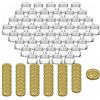 Gouveo Set di 48 Mini Vasetti per Conserva 30 ml con Coperchio a Vite Oro - Rotondi per Conserve, Marmellata, Spezie (EGR030G)