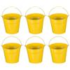PATIKIL Secchi Metallici Piccoli con Manico, 6 Pz Secchi Mini Zincati Colorati per Pasqua per Artigianato Feste Decorazioni, Giallo