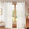 YSTELLAA Tende Per Interni In Voile 2 Pannelli, 140x260cm, Tende Pizzo Macrame Eleganti, Curtains Con Occhielli Bianche Per Soggiorno E Camera Da Letto Moderne Luminoso, Bianco