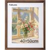 Feihorrm Cornice vintage per foto, cornice per foto in legno massello di noce, con vetro temperato, per foto 40x50 cm senza passepartout o foto 29x39 cm con passepartout (marrone scuro, 40x50 cm)