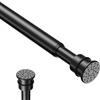 Fvonzn asta a clip ，Nero asta per tende senza forare 70-130cm (28-52 pollici) - Asta telescopica in acciaio inossidabile per bagno, cucina, finestra, armadio, pezzo singolo, portata max. 5kg