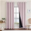 Ystyle Tende Oscuranti 100% Effetto Lino 2 Pezzi, 140x300cm, Tenda Oscurante da Interno con Occhielli, Tende per Interni Moderne per Camera da Letto e Soggiorno, Rosa Scuro