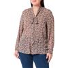 Sidona Camicia a Maniche Lunghe, Marrone, Multicolore, XXL Donna