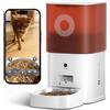 MOLLY&CODY Distributore Automatico Cibo Gatti con Telecamera HD, Dispenser 6L WiFi 2.4G con App, Audio Bidirezionale e Visione Notturna, Timer, Doppia Alimentazione, Ciotola Inox (Bianco)