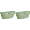 Elho Vibia Campana Wall Basket 35 - Fioriera per Balcone esterno - Ø 35.0 x H 14.8 cm - Verde/Pistache Green (Confezione da 2)