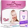 Easy@Home 40 Test Ovulazione + 10 Test Gravidanza, Altamente Preciso e Affidabile -Alimentata da gratuita Italiana APP Premom(iOS & Android), 40 LH+10 HCG