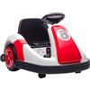 AIYAPLAY Auto a Scontro per Bambini 6V, Rotazione a 360°, Auto a Scontro Elettrica con Doppio Motore, Musica e Clacson, Rosso | Aosom Italy