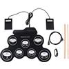 Yangers Kit di batteria elettrica musicale strumento per bambini, portatile digitale pieghevole Roll Up Set per Pratica con 2 pedali e 2 bastoni per Ragazzi Ragazze regalo di avviamento