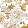FunStick Carta da Parati Adesiva Muro Floreale Peonie Giardino Vintage Carta da Parati Camera da Letto Fiori Bianco e Oro Pellicola Decorativa per Mobili Armadio Soggiorno Peonia e Rosa 44.5CMx3M