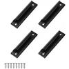 AMONENZ 4 Pezzi 90 mm Cassetto Maniglia Tira, Nera Alluminio Maniglia per Porta Scorrevole, Maniglia Curvo per Armadietto, per Porte Balcone, Porte Scorrevoli, Cassetti