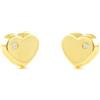 Monde Petit Orecchini per Bambini cuore zircone- oro giallo 9k (375) - Scatola Regalo - Certificato di garanzia