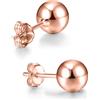 day berlin day.berlin orecchini a pallina a perno da donna in argento 925 placcati oro rosa 18k, 6mm di diametro, senza nichel e resistenti all'acqua