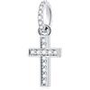 GLOWDAS Charms Croce Scintillante Ciondoli Fit Braccialetto Religioso Pandora, 925 Argento Sterling Cristiano Fede Cross Mini Ciondolo Charm, Regali per nonna/famiglia/Natale