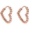 Purelei Bubble Heart Orecchini a cerchio - impermeabili | Orecchini a cerchio a forma di cuore con struttura a sfere in acciaio inox | Placcatura in oro 14K, argento & placcatura in oro rosa 18K |