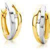 Orovi Orecchini Donna Oro Bicolore 9KT Orecchini a Cerchio e Diamanti naturali, gioiello anallergico confezionato in un elegante astuccio portagioie