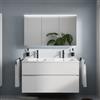 evineo ineo5 evo mobile La: 120 cm con 2 scomparti estraibili, lavabo doppio slim bianco, con armadietto a specchio ineo5 evo CH,, BE0837WH+BE0959WM+BEA093MI+BEA097CH, ineo5 evo [Mobili da Bagno > Set Mobili da Bagno]