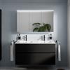 evineo ineo5 evo mobile La: 120 cm con 2 scomparti estraibili, lavabo doppio slim bianco, con armadietto a specchio ineo5 evo CH,, BE0837WH+BE0959BM+BEA093MI+BEA097CH, ineo5 evo [Mobili da Bagno > Set Mobili da Bagno]