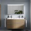 evineo ineo5 evo mobile La: 120 cm con 4 scomparti estraibili, lavabo doppio slim bianco, con armadietto a specchio ineo5 evo,, BE0837WH+BE0960OA+BEA093MI+BEA097DE, ineo5 evo [Mobili da Bagno > Set Mobili da Bagno]