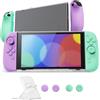 playvital Ranger Cover Dockable Rigida per Nintendo Switch 2 Console, Custodia Protettiva Silicone per Joycon 2, Supporto Regolabile Copri Analogici Accessori per Switch 2, Trasparente&Viola&Verde